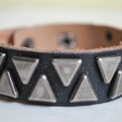 Large Studded Black Leather Cuff