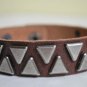 Large Brown Studded Leather Cuff