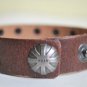 Large Brown Studded Leather Cuff