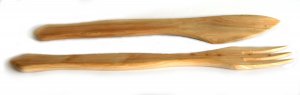 Handmade JUNIPER Wooden KNIFE and FORK