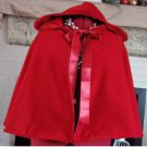 Red Velvet Hooded Bridal Cape