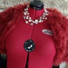 Burgundy Faux Fur Bridal Bolero