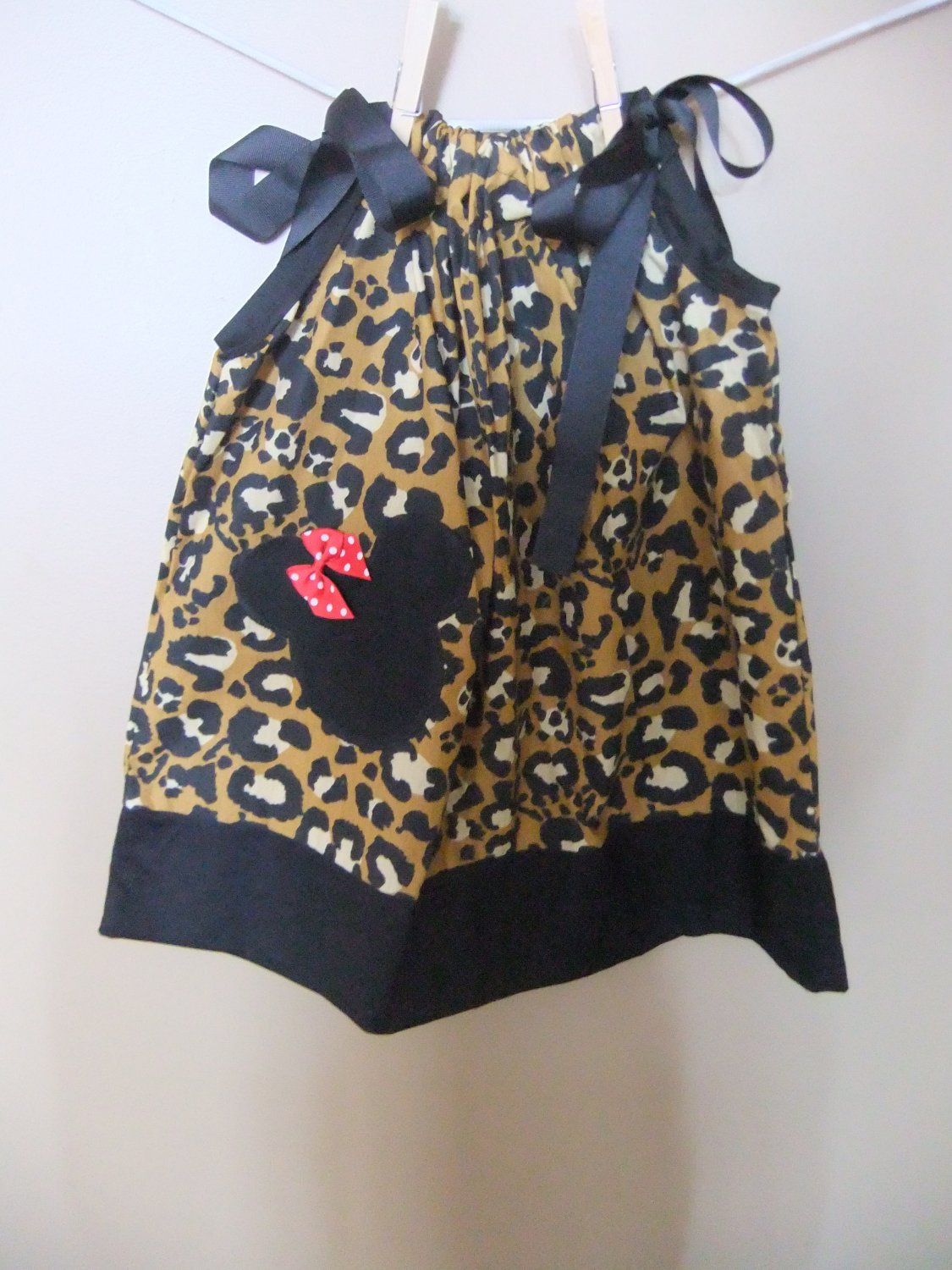 Custom Leopard Print Minnie Mouse Pillowcase Dress
