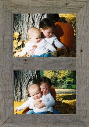 Vertical Barnwood Panel Frame for (2) 5" X 7" Pictures