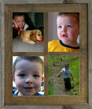 Narrow Western Barn Window Picture Frames for (4) 5 X 7 s
