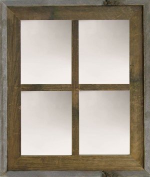 Narrow Western Large 4-Pane Barn Window Mirror