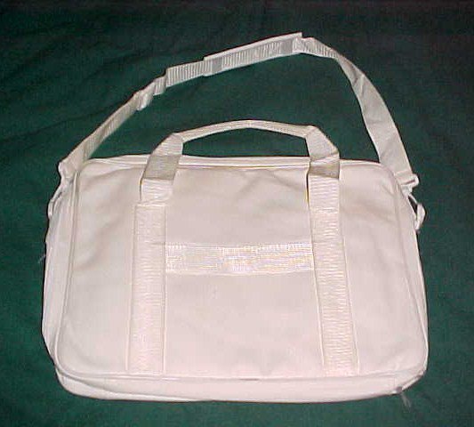 Cream Canvas Briefcase Portfolio Bag