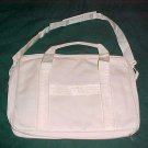 Cream Canvas Briefcase Portfolio Bag