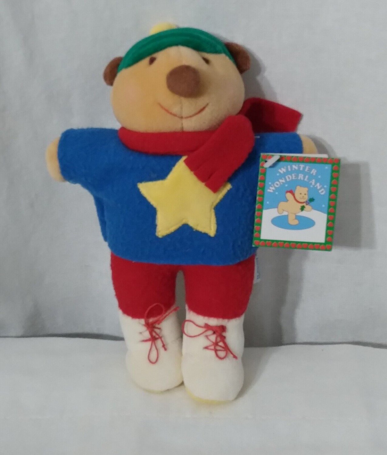 Vtg 80s Eden Bear 8Â½ in Winter Wonderland Christmas Plush Doll Stuffed Animal