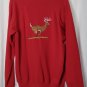 Hanes Mens Vtg 80s Christmas Sweatshirt Sz XL 46-48 Red w/Embroidered Reindeer