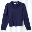 Esprit Sport Womens Vtg 90s Wool Sweater Sz M Purple Embroidered Floral Collar