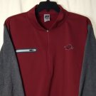 Russell Razorbacks Red & Grey Jacket Mens 2XL Half Zip Pullover Univ of Arkansas