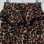 Mystic Womens Animal Print Skirt Sz S Black Tan Leopard Knee Length Pencil Skirt