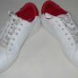 Nautica Womens Red & White Sneakers Size 8 Faux Leather Classic Lace Up Shoes