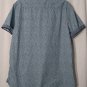 Marc Ecko Cut & Sew Mens Blue Button Down Shirt Sz L Short Sleeve Logo on Pocket