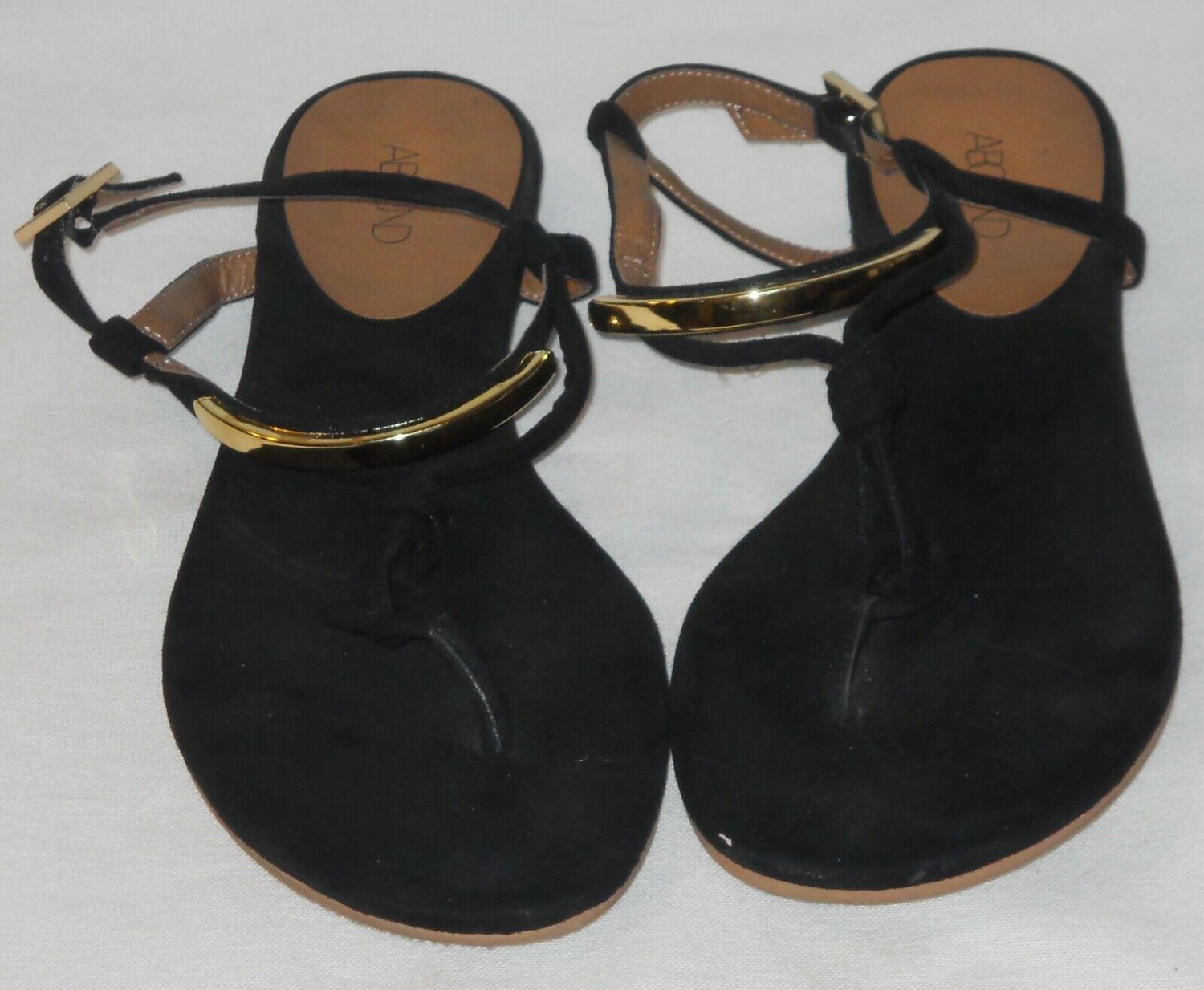 Abound Black Thong T-Strap Flat Sandals Size 10 M
