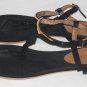 Abound Black Thong T-Strap Flat Sandals Size 10 M