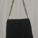 Lancome Grey Gray Purse Handbag Shoulder Bag with Silver Chain Strap Handle