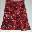 ABS Allen Schwartz Womens Red & Pink A-Line Floral Skirt Sz S Knee Length