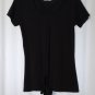 Emme Jordan Womens Black Knit Top Size Large Short Sleeve Criss Cross Neck