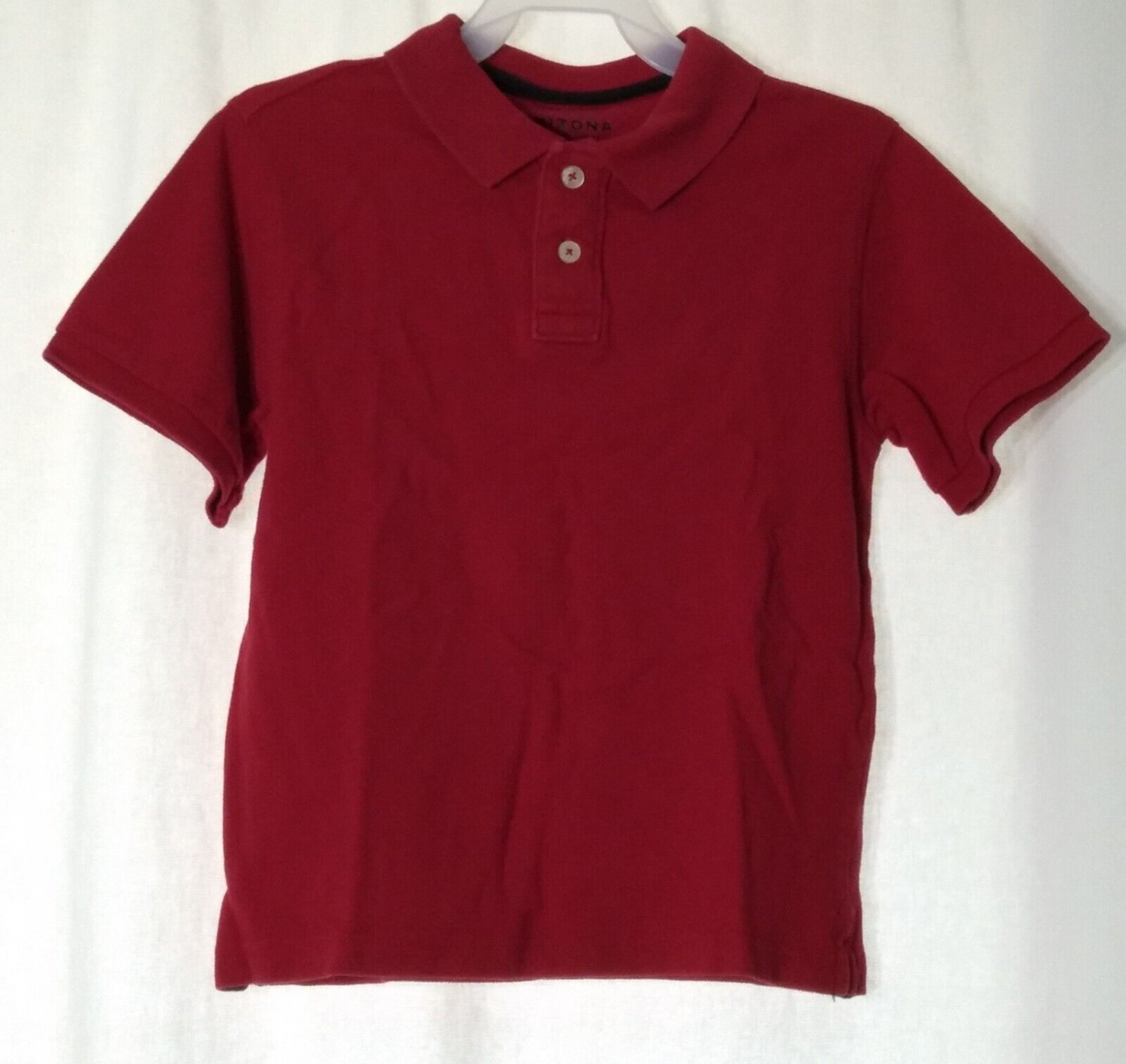 Arizona Jeans Company Boys Red Polo Shirt Size Large Short Sleeve Knit Top
