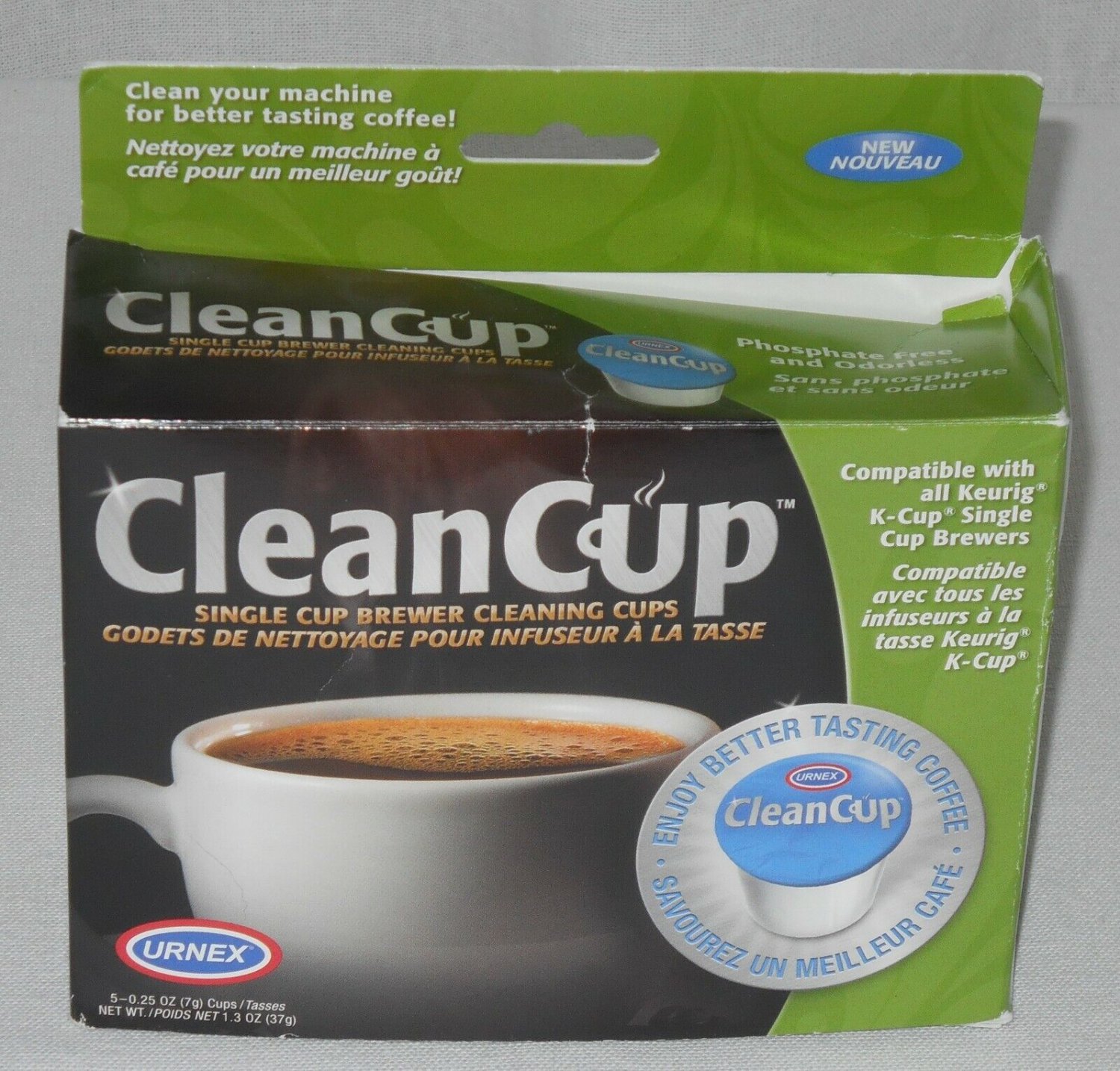 Urnex 5-Count CleanCup Single Brewer Cleaning Cups Keurig K-Cup Compatible