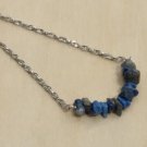 Lapis Lazuli Necklace Healing Gemstone Positive Energy Stainless Steel 19 in