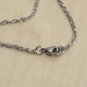 Smiling Blue Buddha Blue Fiber Optic Pendant Necklace Stainless Steel 19 in
