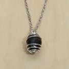 Shungite Necklace EMF Protection Wire Wrapped Caged Stone Stainless Steel 21 in