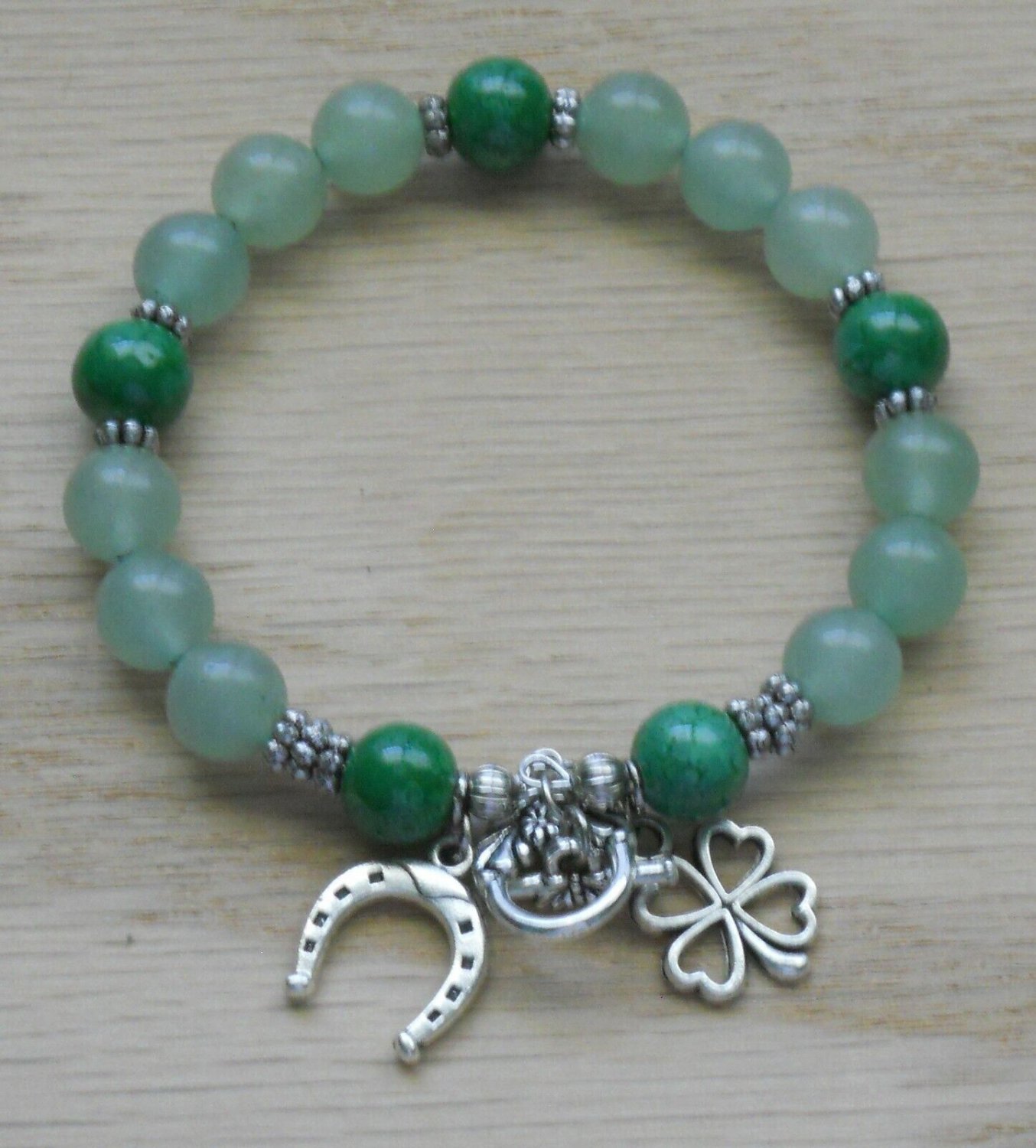 Green Aventurine Bracelet Green Healing Gemstones Good Luck Charm Bracelet 7½ in