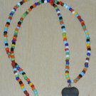 Hematite Necklace Anxiety Stress Multicolor Beaded Heart Pendant Necklace 23 in