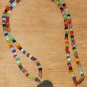 Hematite Necklace Anxiety Stress Multicolor Beaded Heart Pendant Necklace 23 in
