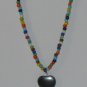 Hematite Necklace Anxiety Stress Multicolor Beaded Heart Pendant Necklace 23 in