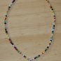 Silver Moon Heart Pendant Necklace Boho Multicolor Seed Bead Y2K Necklace 18 in