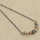 Crazy Lace Agate Necklace Healing Gemstone Grounding Stainless Steel 19 in