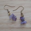 Purple Amethyst Earrings Gemstone Chip Bead Drop Dangle Crystal Earrings