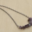 Amethyst Necklace Healing Purple Gemstone Protection Stainless Steel 19 in