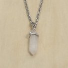 Rose Quartz Pendant Necklace Self Love Healing Gemstone Stainless Steel 18 in