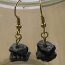 Black Shell Earrings Polished Flat River Shell Chip Bead Dangle Earrings