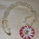 Citrine Chip Bead Gemstone Necklace Healing Creativity Starburst Pendant 20 in