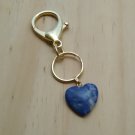 Lapis Lazuli Handbag Charm Keychain Blue Heart Gemstone Peace Positive Energy