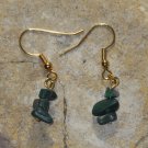 Green Malachite Earrings Matte Gemstone Chip Bead Drop Dangle Crystal Earrings