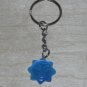 Smiling Sun Blue Fiber Optic Glass Cats Eye Charm Keychain Keyring