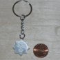 Smiling Sun Clear White Fiber Optic Glass Cats Eye Charm Keychain Keyring