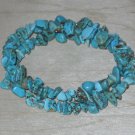 Blue Howlite Bracelet Healing Calming Gemstone Chip Bead Beaded Wrap Bracelet