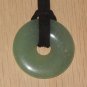Green Aventurine Necklace Abundance Healing Gemstone Donut 30mm Pendant 16-18 in