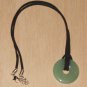 Green Aventurine Necklace Abundance Healing Gemstone Donut 30mm Pendant 16-18 in