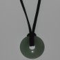Green Aventurine Necklace Abundance Healing Gemstone Donut 30mm Pendant 16-18 in