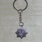 Smiling Sun Purple Fiber Optic Glass Cats Eye Charm Keychain Keyring