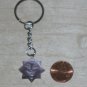 Smiling Sun Purple Fiber Optic Glass Cats Eye Charm Keychain Keyring